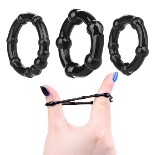 Being Fetish - Cock Ring set (3pcs) black-Erotiekvoordeel.nl