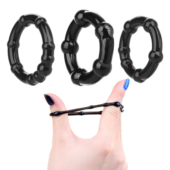 Being Fetish - Cock Ring set (3pcs) black-Erotiekvoordeel.nl