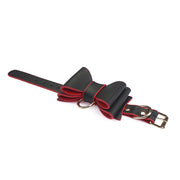 Liebe Seele - Leather Handcuffs with Bow - Black/Red - Laced-up.nl