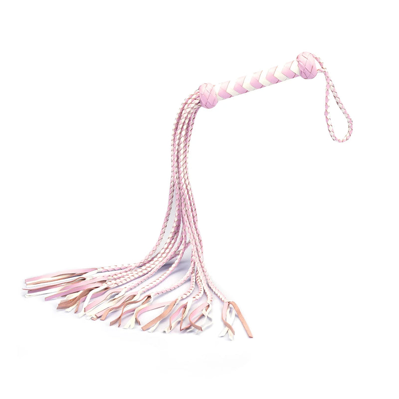 Liebe Seele - Fairy - Luxe Gevlochten Flogger - Cat-o-Nine Tails - Roze/Wit-Erotiekvoordeel.nl