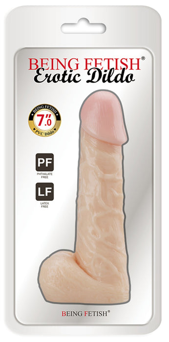 Being Fetish - PVC Dildo 17,5 cm – Lichte Huidskleur