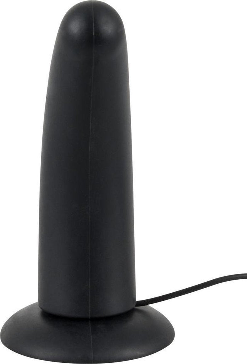 You2Toys – Siliconen Anale Vibrator met Kromming – Geschikt voor Voorbind Harnas – Zwart