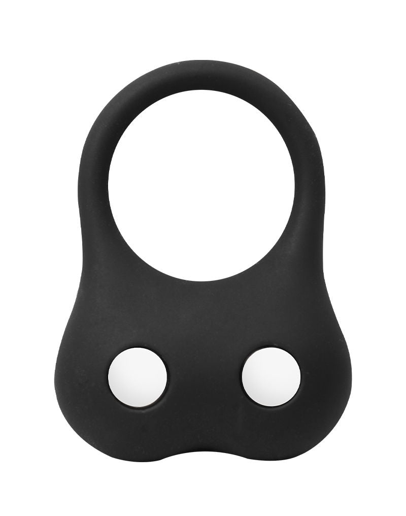 Rimba - Siliconen Ball Stretcher met Twee Metalen Kogeltjes - 70 gram - Zwart-laced-up.nl