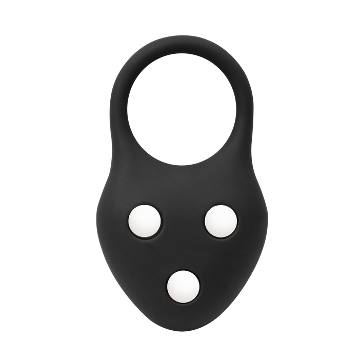 Rimba – Siliconen Ball Stretcher met Drie Metalen Kogeltjes - 110 gr - Zwart-Erotiekvoordeel.nl