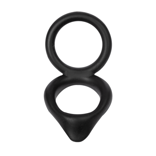 Rimba - Dubbele Siliconen Cockring - Zwart-Erotiekvoordeel.nl