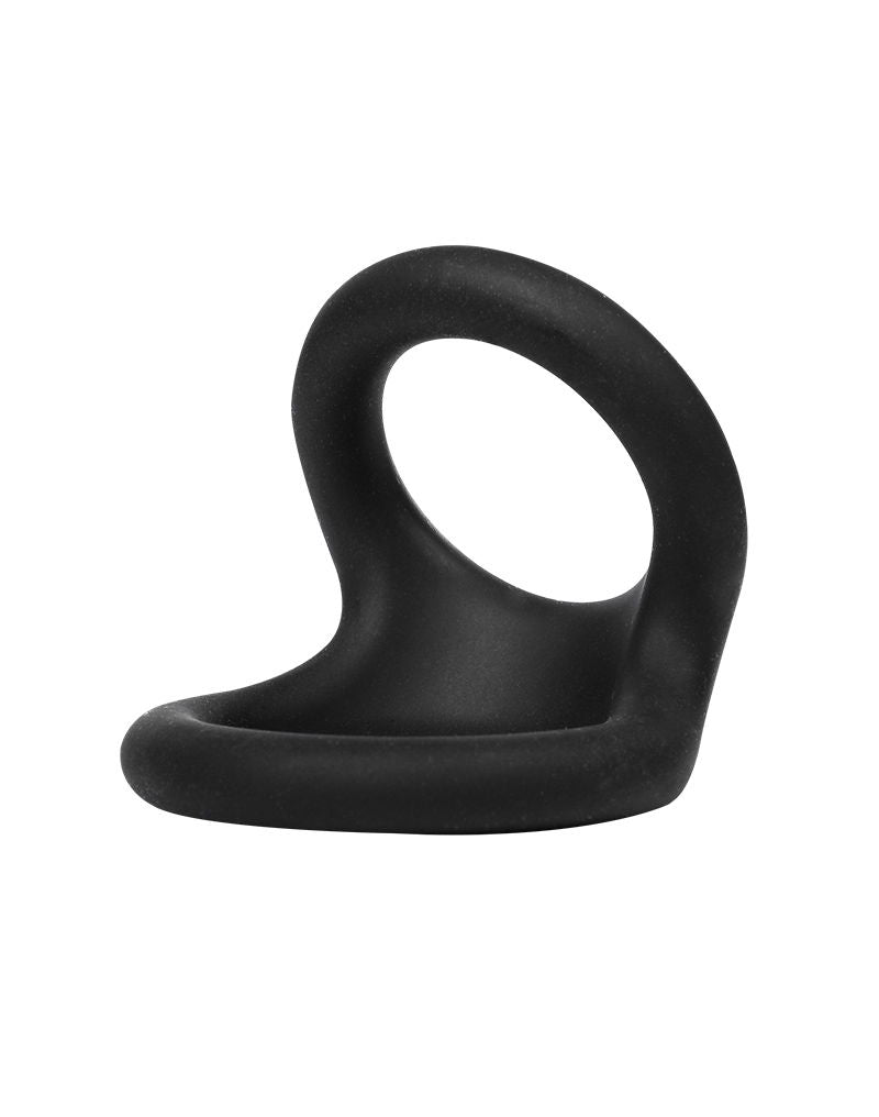 Rimba - Rekbare Siliconen Dubbele Cockring - Zwart-laced-up.nl