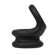 Rimba Bondage Play – Siliconen Cockring & Ballstretcher 2 in 1 - Zwart-laced-up.nl
