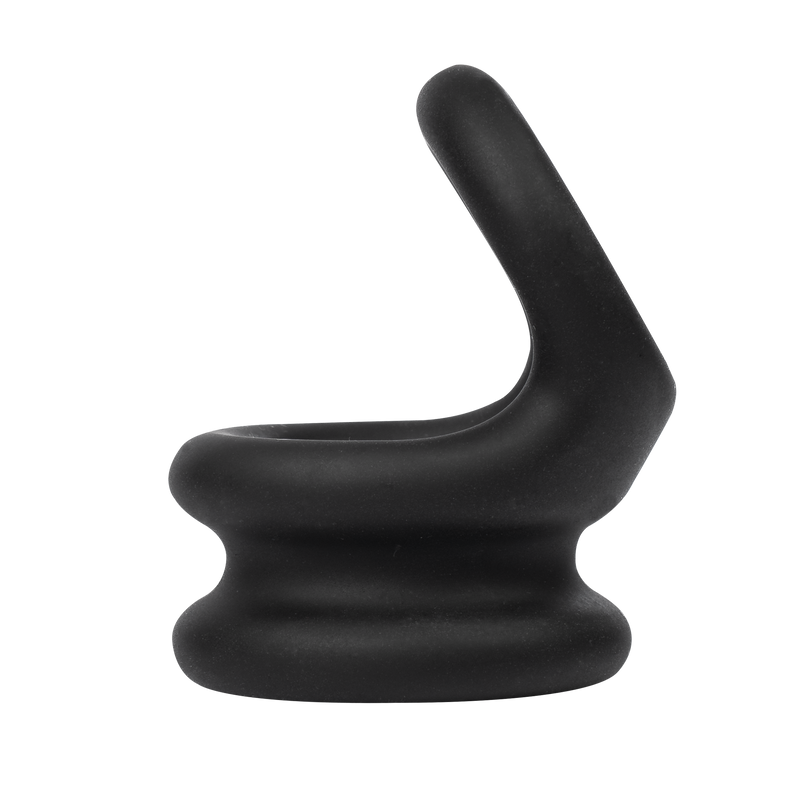 Rimba Bondage Play – Siliconen Cockring & Ballstretcher 2 in 1 - Zwart-laced-up.nl