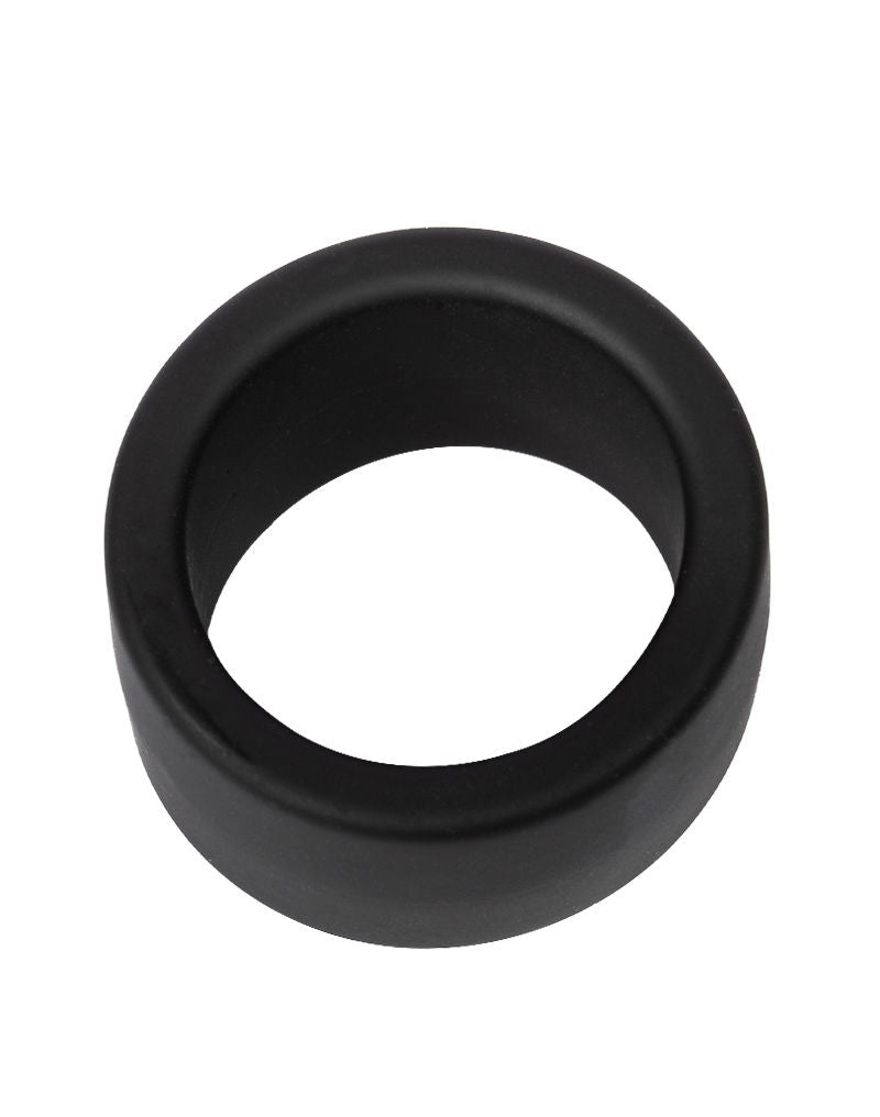Rimba - Siliconen Scrotumring - Ballstretcher - Hoogte 30 mm - Zwart-laced-up.nl