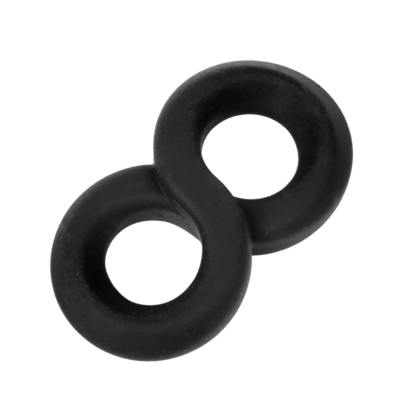 Rimba - Siliconen 8-vormige ring - Zwart-laced-up.nl