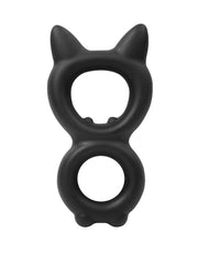 Rimba - Siliconen Kitty 8-vormige Cockring - Zwart-laced-up.nl