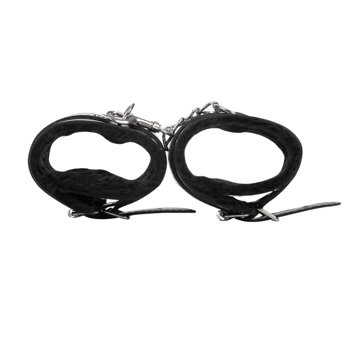 TieMeUp - Boeien imitatieleder - Zachte bontvoering - Zwart-Erotiekvoordeel.nl