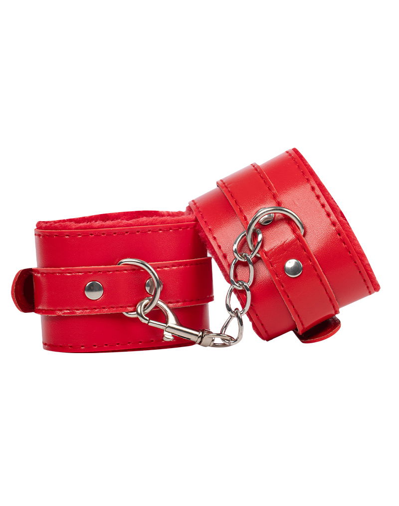TieMeUp - Boeien imitatieleder - Zachte bontvoering - Rood-laced-up.nl