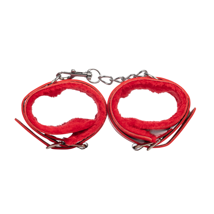 TieMeUp - Boeien imitatieleder - Zachte bontvoering - Rood-Erotiekvoordeel.nl