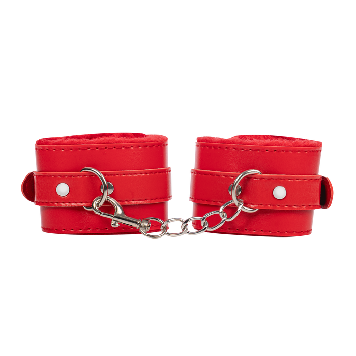 TieMeUp - Boeien imitatieleder - Zachte bontvoering - Rood-Erotiekvoordeel.nl
