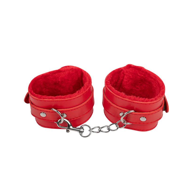 TieMeUp - Boeien imitatieleder - Zachte bontvoering - Rood-laced-up.nl