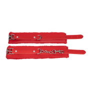 TieMeUp - Boeien imitatieleder - Zachte bontvoering - Rood-laced-up.nl
