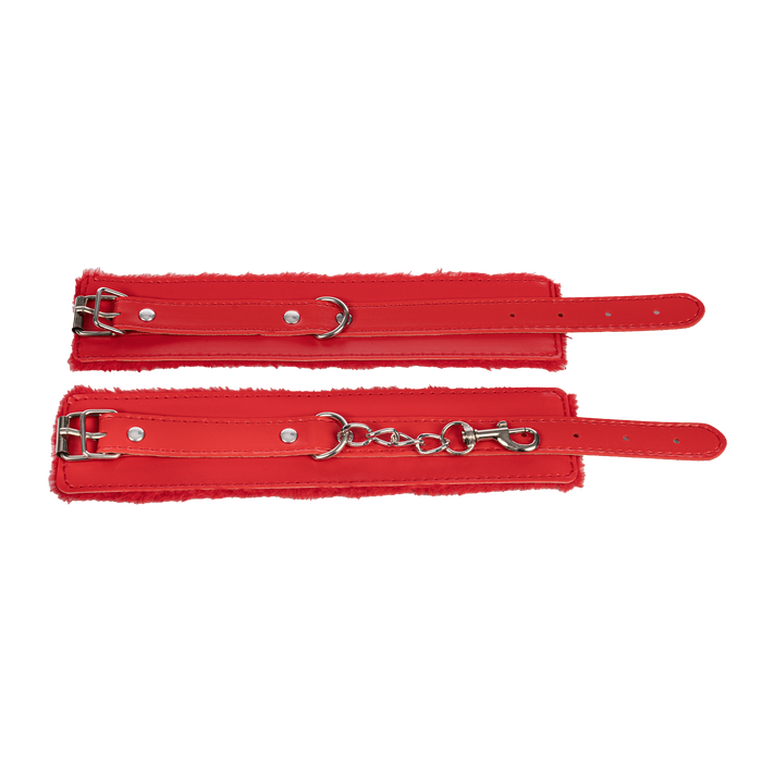 TieMeUp - Boeien imitatieleder - Zachte bontvoering - Rood-Erotiekvoordeel.nl
