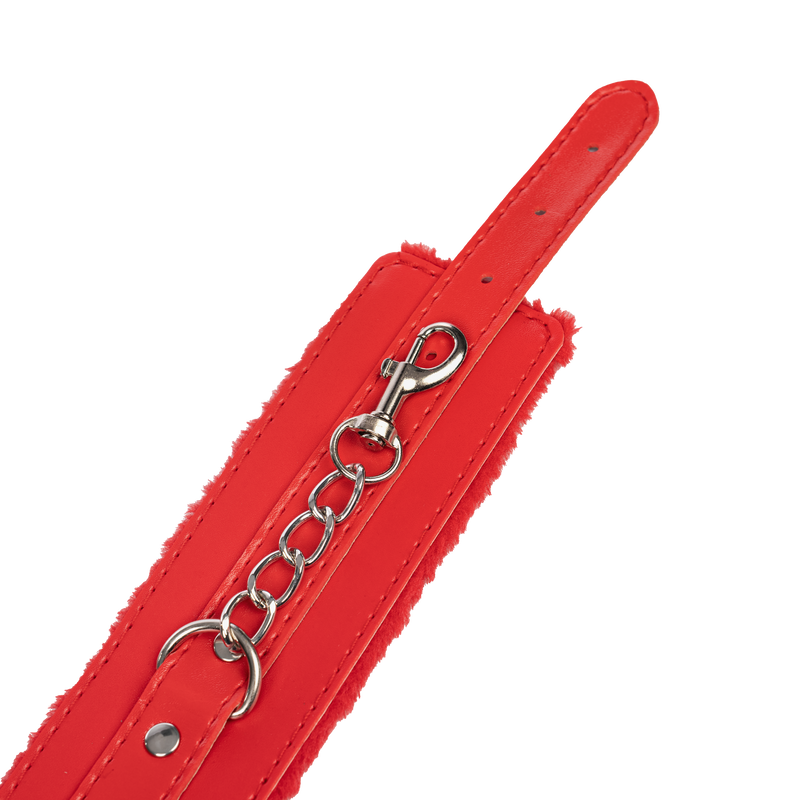 TieMeUp - Boeien imitatieleder - Zachte bontvoering - Rood-laced-up.nl