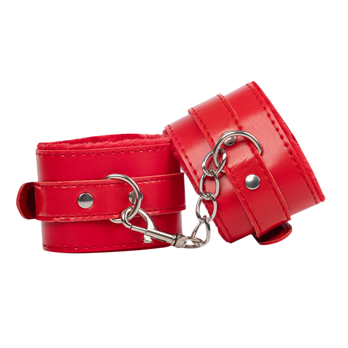 TieMeUp - Boeien imitatieleder - Zachte bontvoering - Rood-Erotiekvoordeel.nl