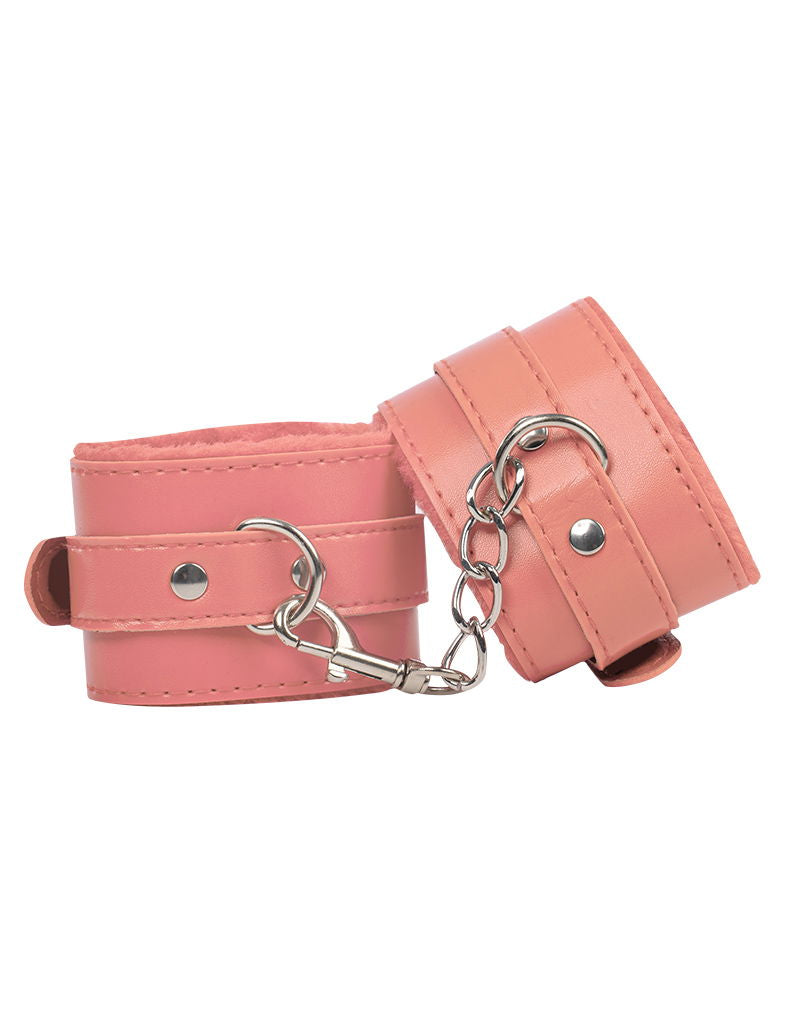 TieMeUp - Boeien imitatieleder - Zachte bontvoering - Roze-laced-up.nl