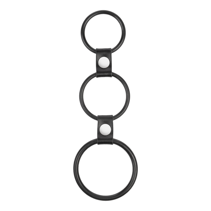 Rimba - Triple Cockring Rubber - Zwart-Erotiekvoordeel.nl