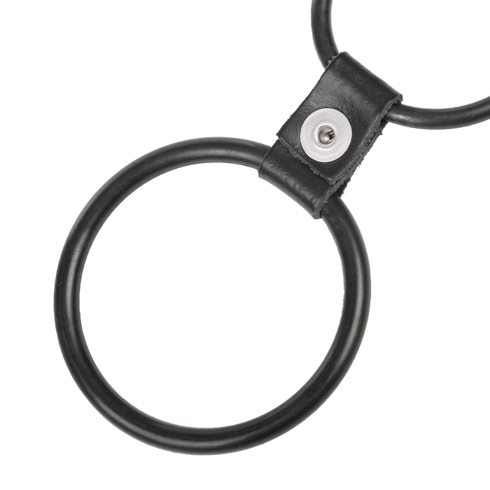 Rimba - Triple Cockring Rubber - Zwart-Erotiekvoordeel.nl