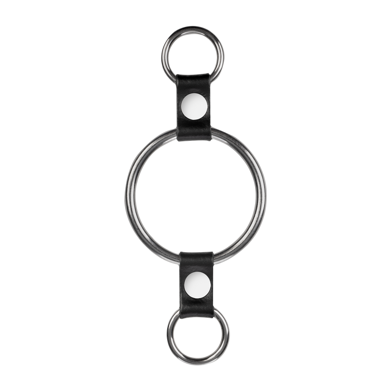 Rimba - Penisring met bevestigingsringen - Zilver & Zwart-laced-up.nl