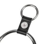 Rimba - Penisring met bevestigingsringen - Zilver & Zwart-laced-up.nl