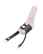 Rimba - Lederen ballstretcher met Riempjes voor Gewichten of Leiband - Zwart-laced-up.nl
