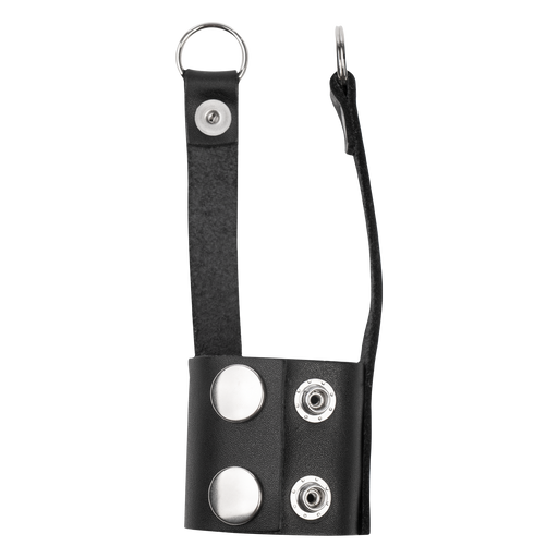 Rimba - Lederen ballstretcher met Riempjes voor Gewichten of Leiband - Zwart-Erotiekvoordeel.nl