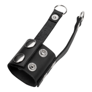 Rimba - Lederen ballstretcher met Riempjes voor Gewichten of Leiband - Zwart-laced-up.nl