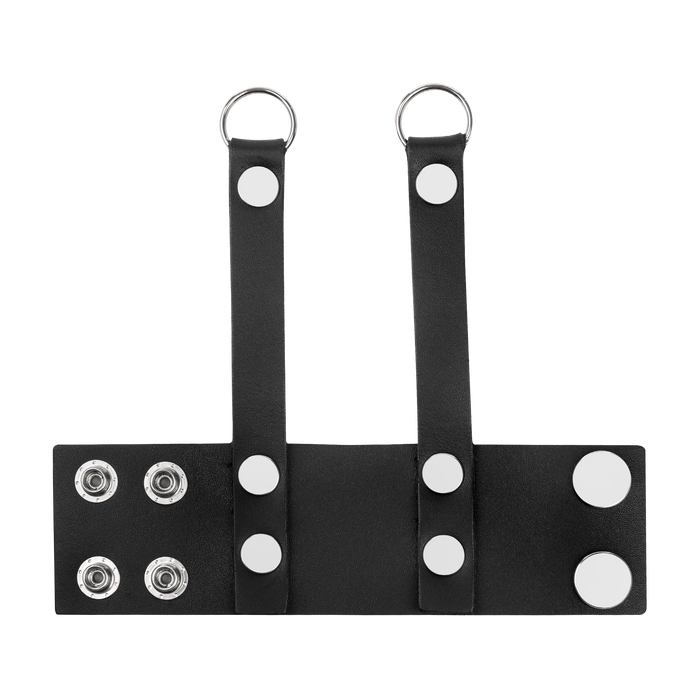 Rimba - Lederen ballstretcher met Riempjes voor Gewichten of Leiband - Zwart-Erotiekvoordeel.nl