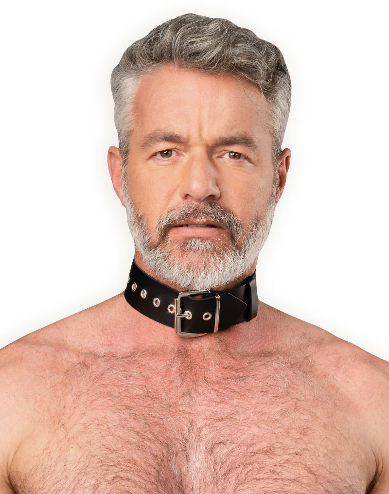 Rimba - Lederen Collar met Metalen Gesp - Zwart-laced-up.nl
