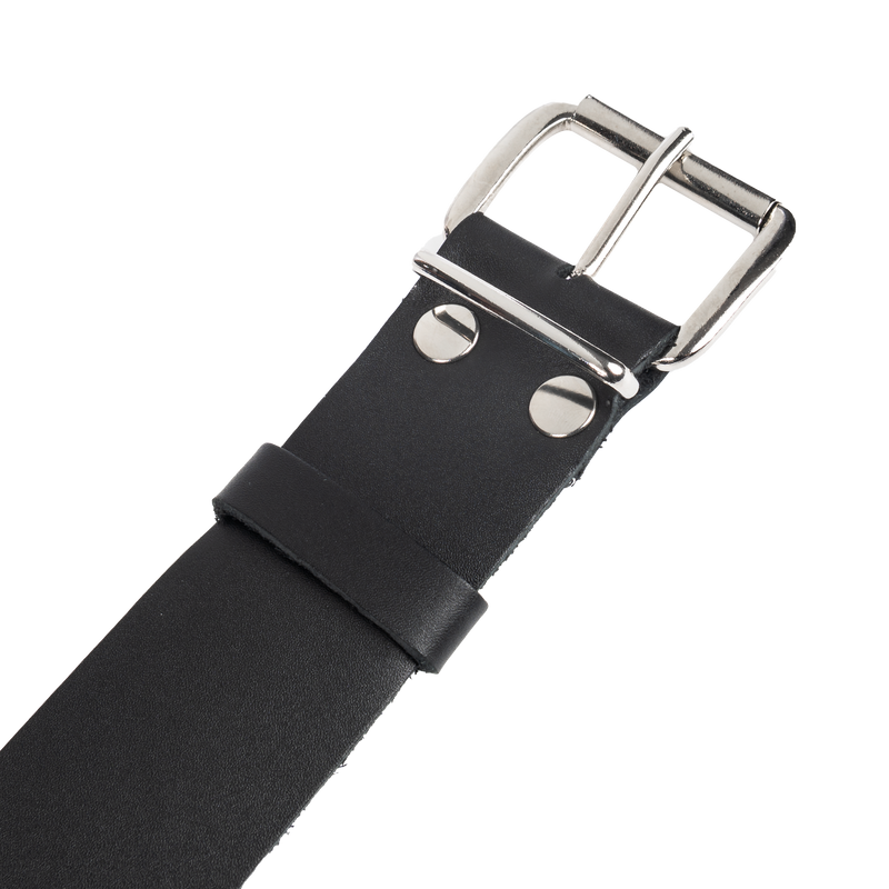 Rimba - Lederen Collar met Metalen Gesp - Zwart-laced-up.nl
