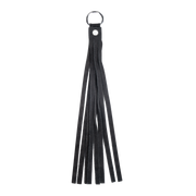 Rimba - Lederen Suède Halsband met Afneembare Flogger - Zwart-laced-up.nl