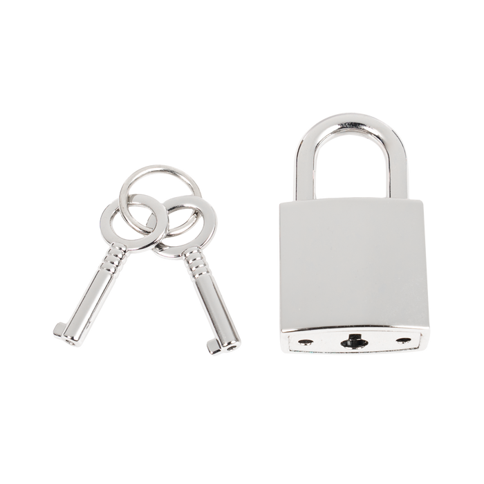 Rimba - Lederen Wurghalsband met Hangslot - Zwart & Zilver-Erotiekvoordeel.nl