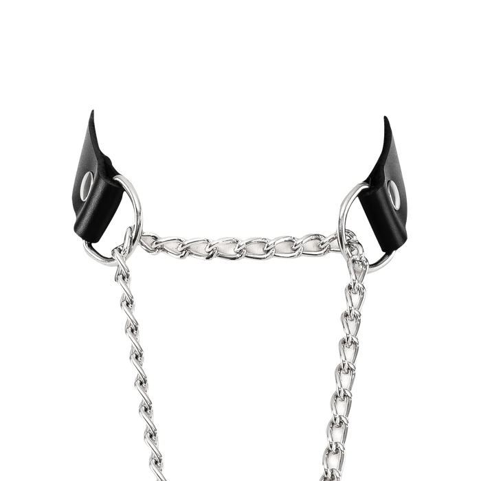 Rimba - Lederen Wurghalsband met Hangslot - Zwart & Zilver-Erotiekvoordeel.nl