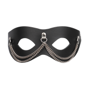 Rimba - Lederen Masker met Kettingdecoratie - Zwart & Zilver-laced-up.nl
