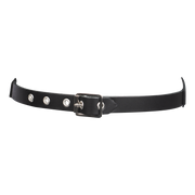 Rimba - Lederen Masker met Kettingdecoratie - Zwart & Zilver-laced-up.nl