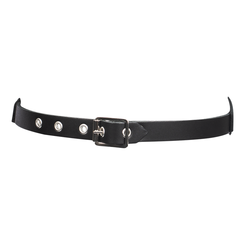 Rimba - Lederen Masker met Kettingdecoratie - Zwart & Zilver-laced-up.nl