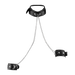 Rimba - Lederen Boeienset met Halsband en Ketting - Zwart/Zilver-Erotiekvoordeel.nl