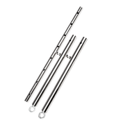 Rimba - Verstelbare Spreidstang met Halsband en Handboeien - Zwart/Zilver-laced-up.nl