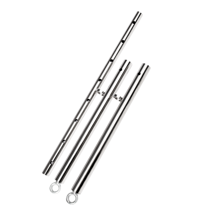 Rimba - Verstelbare Spreidstang met Halsband en Handboeien - Zwart/Zilver-Erotiekvoordeel.nl