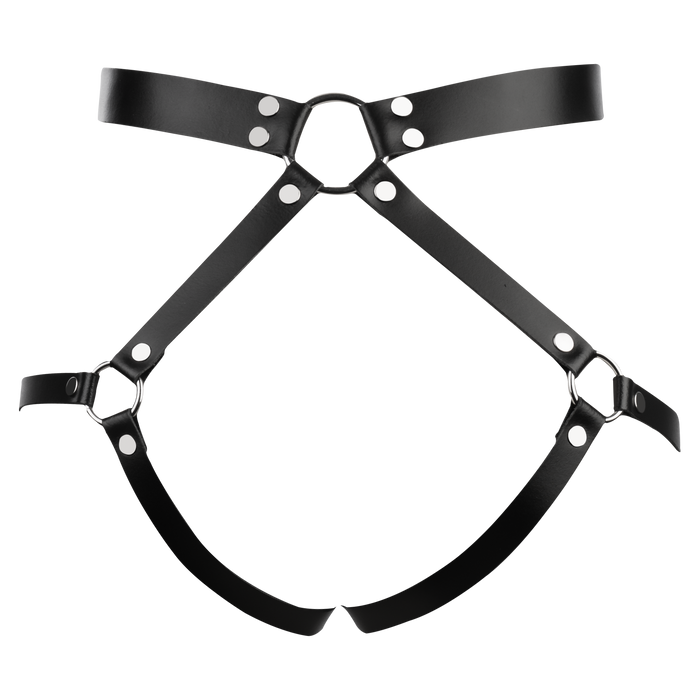 Rimba - Lederen Bondage Taille Harnas - Zwart-Erotiekvoordeel.nl