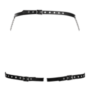 Rimba - Lederen Bondage Harnas met Metalen Kettingen - Zwart & Zilver-Erotiekvoordeel.nl