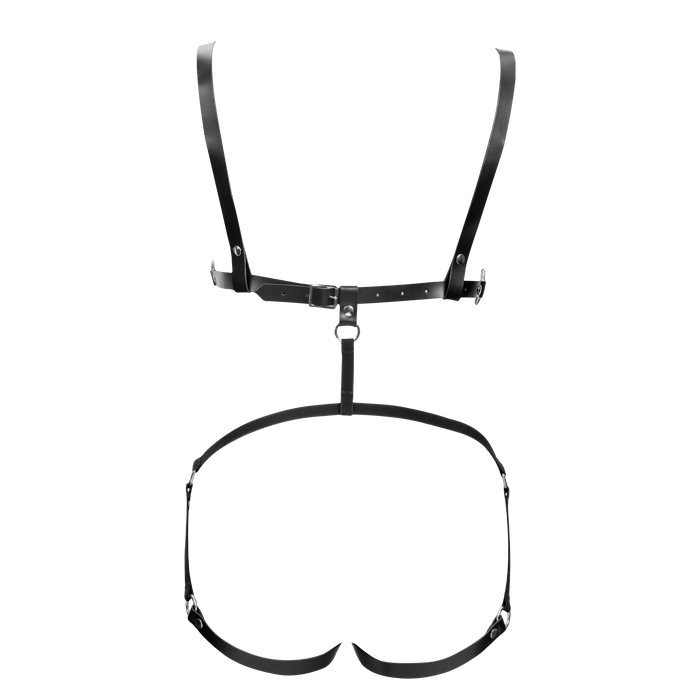 Rimba Bondage Play - Lederen Body Harnas - Zwart-Erotiekvoordeel.nl