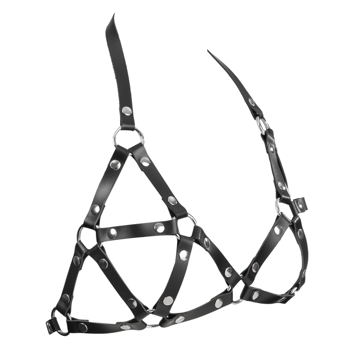 Rimba - Lederen Riemen-BH - Fetish Tuigje - Zwart-Erotiekvoordeel.nl