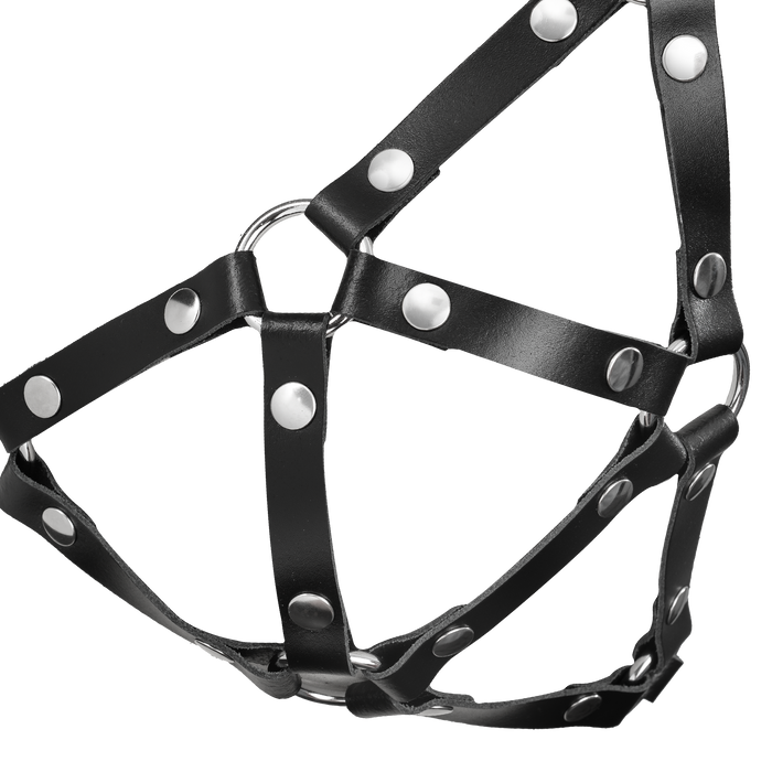 Rimba - Lederen Riemen-BH - Fetish Tuigje - Zwart-Erotiekvoordeel.nl