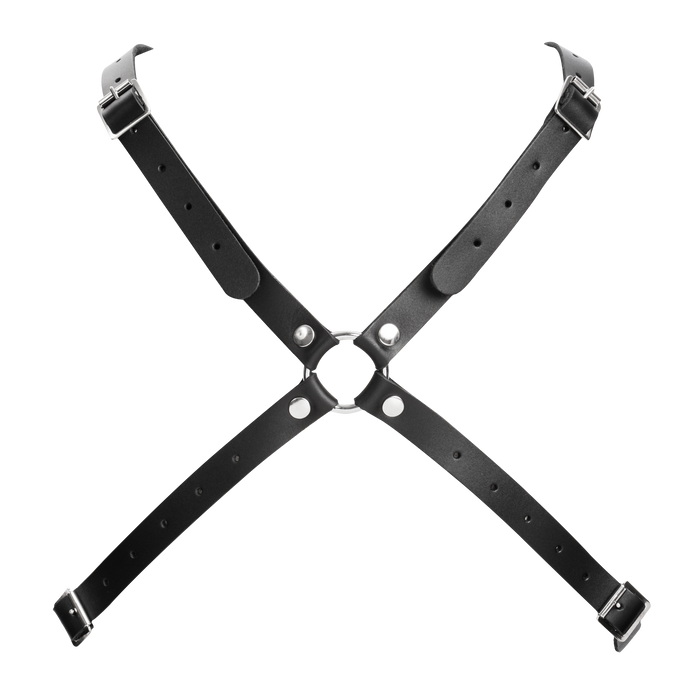 Rimba - Lederen Borstharnas - Zwart-Erotiekvoordeel.nl